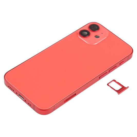 Battery Back Cover (with Side Keys & Card Tray & Power + Volume Flex Cable & Wireless Charging Module) for iPhone 12 Mini(Red) - Back Cover by buy2fix | Online Shopping UK | buy2fix