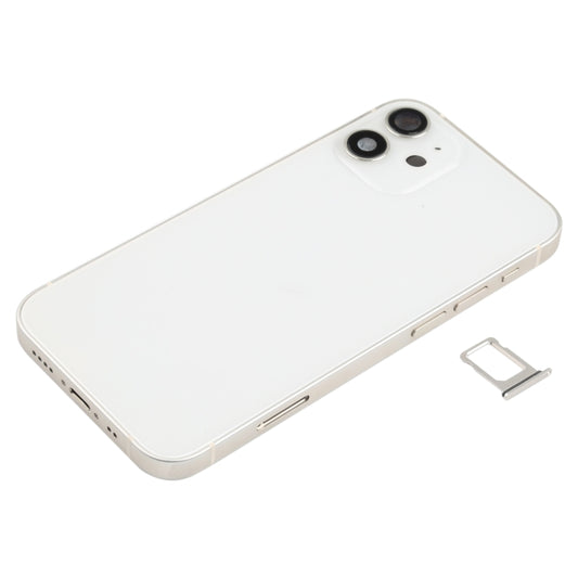 Battery Back Cover (with Side Keys & Card Tray & Power + Volume Flex Cable & Wireless Charging Module) for iPhone 12 Mini(White) - Back Cover by buy2fix | Online Shopping UK | buy2fix