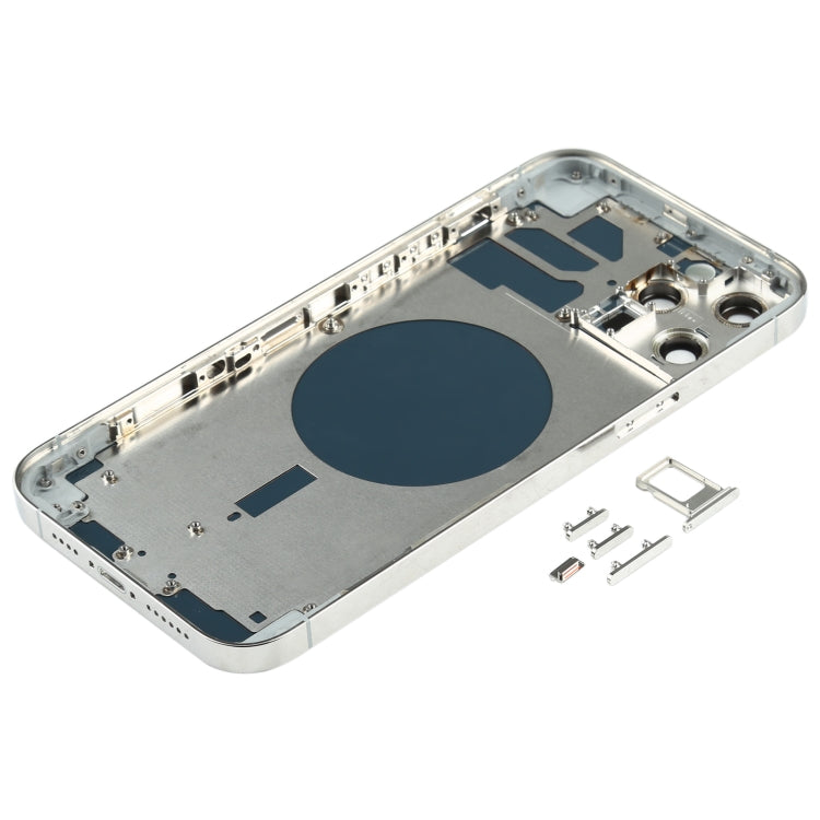 Back Housing Cover with SIM Card Tray & Side keys & Camera Lens for iPhone 12 Pro Max(White) - Back Cover by buy2fix | Online Shopping UK | buy2fix
