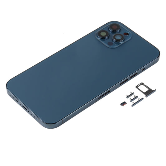 Back Housing Cover with SIM Card Tray & Side keys & Camera Lens for iPhone 12 Pro Max(Blue) - Back Cover by buy2fix | Online Shopping UK | buy2fix