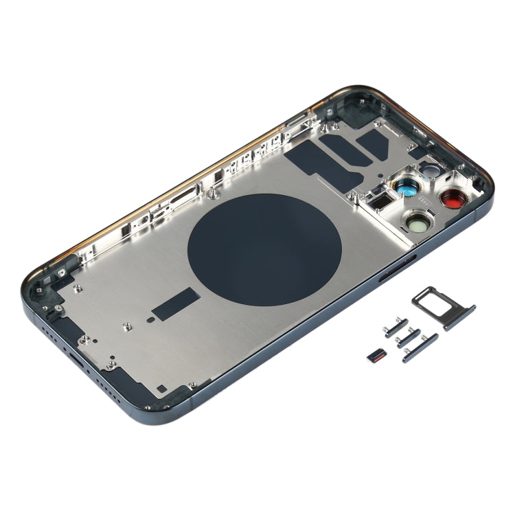Back Housing Cover with SIM Card Tray & Side keys & Camera Lens for iPhone 12 Pro Max(Blue) - Back Cover by buy2fix | Online Shopping UK | buy2fix