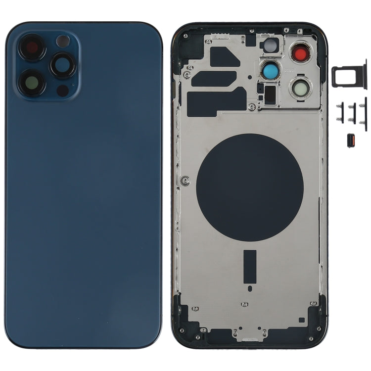 Back Housing Cover with SIM Card Tray & Side keys & Camera Lens for iPhone 12 Pro Max(Blue) - Back Cover by buy2fix | Online Shopping UK | buy2fix