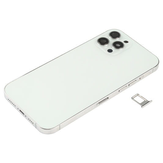 Battery Back Cover (with Side Keys & Card Tray & Power + Volume Flex Cable & Wireless Charging Module) for iPhone 12 Pro Max(White) - Back Cover by buy2fix | Online Shopping UK | buy2fix