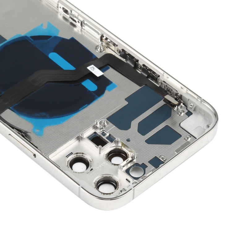 Battery Back Cover (with Side Keys & Card Tray & Power + Volume Flex Cable & Wireless Charging Module) for iPhone 12 Pro Max(White) - Back Cover by buy2fix | Online Shopping UK | buy2fix