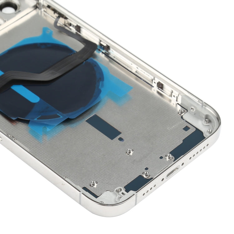 Battery Back Cover (with Side Keys & Card Tray & Power + Volume Flex Cable & Wireless Charging Module) for iPhone 12 Pro Max(White) - Back Cover by buy2fix | Online Shopping UK | buy2fix