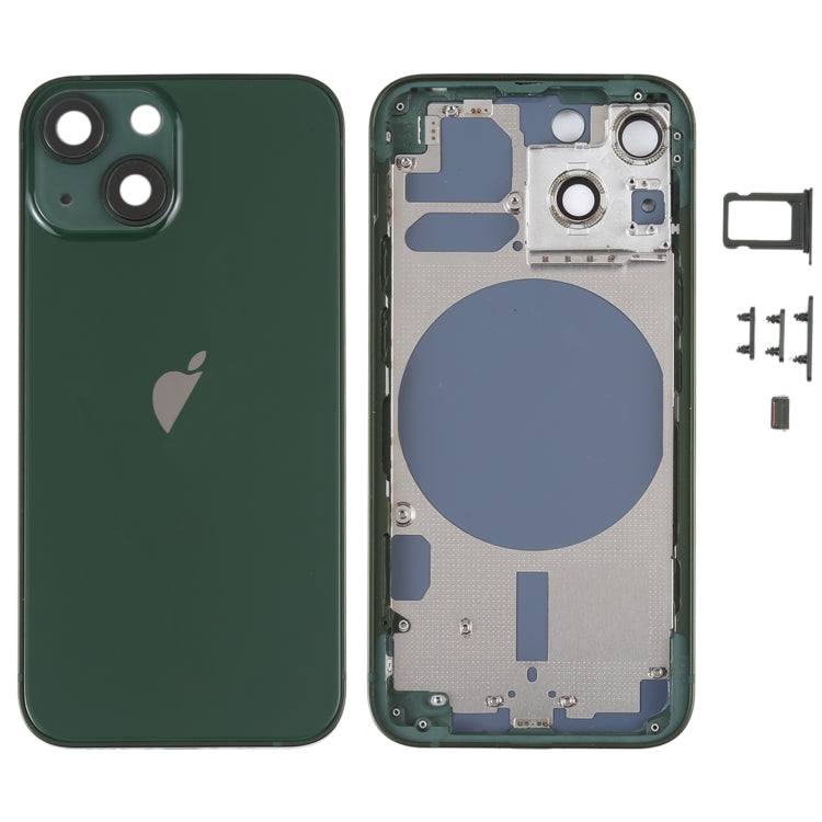 Back Housing Cover with SIM Card Tray & Side Keys & Camera Lens for iPhone 13 Mini(Green) - Repair & Spare Parts by buy2fix | Online Shopping UK | buy2fix