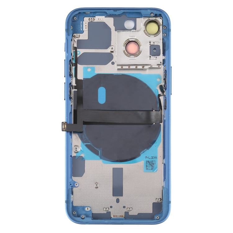 For iPhone 13 mini Battery Back Cover with Side Keys & Card Tray & Power + Volume Flex Cable & Wireless Charging Module(Blue) - Back Cover by buy2fix | Online Shopping UK | buy2fix