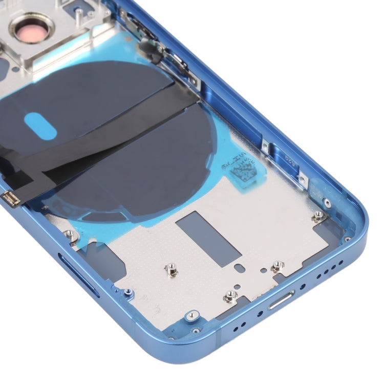 For iPhone 13 mini Battery Back Cover with Side Keys & Card Tray & Power + Volume Flex Cable & Wireless Charging Module(Blue) - Back Cover by buy2fix | Online Shopping UK | buy2fix