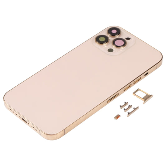 Back Housing Cover with SIM Card Tray & Side Keys & Camera Lens for iPhone 13 Pro Max(Gold) by buy2fix