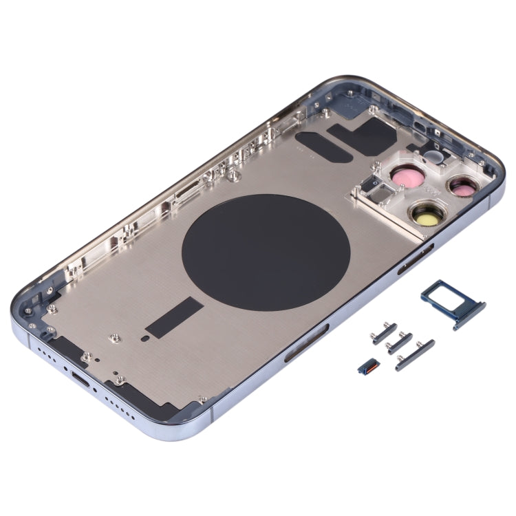 Back Housing Cover with SIM Card Tray & Side Keys & Camera Lens for iPhone 13 Pro Max(Blue) - Back Cover by buy2fix | Online Shopping UK | buy2fix