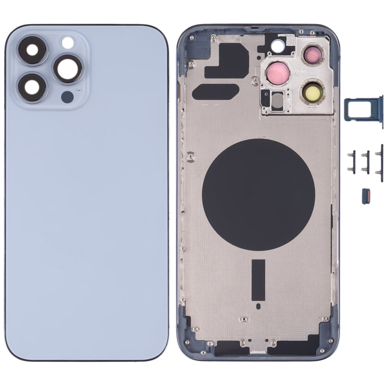 Back Housing Cover with SIM Card Tray & Side Keys & Camera Lens for iPhone 13 Pro Max(Blue) - Back Cover by buy2fix | Online Shopping UK | buy2fix
