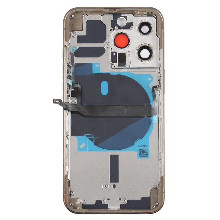 For iPhone 13 Pro Battery Back Cover with Side Keys & Card Tray & Power + Volume Flex Cable & Wireless Charging Module(Gold) - Back Cover by buy2fix | Online Shopping UK | buy2fix