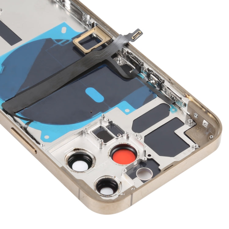 For iPhone 13 Pro Battery Back Cover with Side Keys & Card Tray & Power + Volume Flex Cable & Wireless Charging Module(Gold) - Back Cover by buy2fix | Online Shopping UK | buy2fix