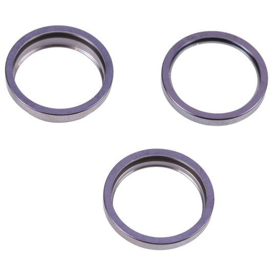 For iPhone 14 Pro Max 3PCS Rear Camera Glass Lens Metal Outside Protector Hoop Ring(Deep Purple) by buy2fix