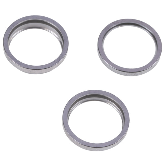 For iPhone 14 Pro Max 3PCS Rear Camera Glass Lens Metal Outside Protector Hoop Ring(Grey) by buy2fix