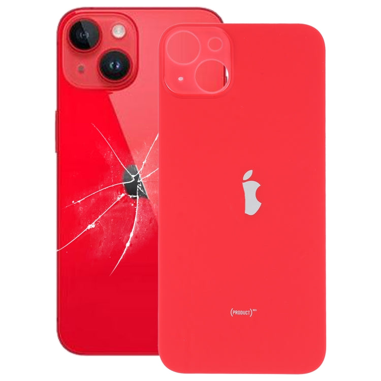 For iPhone 14 Plus Easy Replacement Big Camera Hole Glass Back Battery Cover(Red) - Back Cover by buy2fix | Online Shopping UK | buy2fix