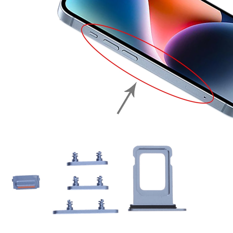 SIM Card Tray + SIM Card Tray + Side Keys for iPhone 14 (Blue) - Others by buy2fix | Online Shopping UK | buy2fix