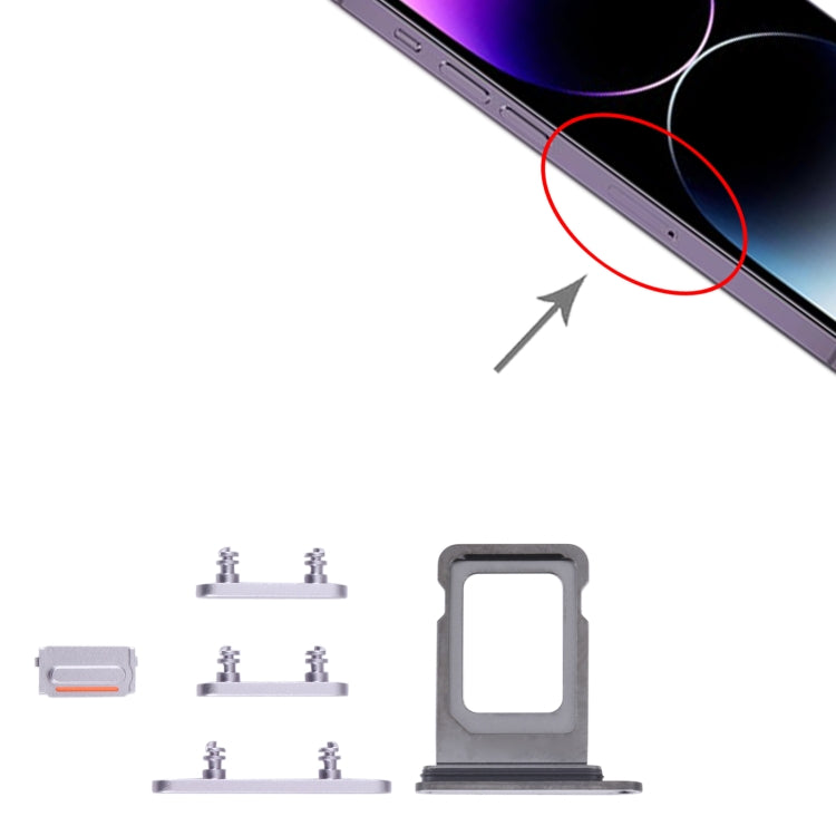 SIM Card Tray + SIM Card Tray + Side Keys for iPhone 14 Pro Max (Purple) by buy2fix