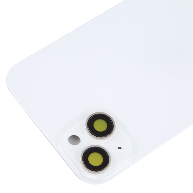 Glass Battery Back Cover with Holder for iPhone 14 Plus(White) - Back Cover by buy2fix | Online Shopping UK | buy2fix