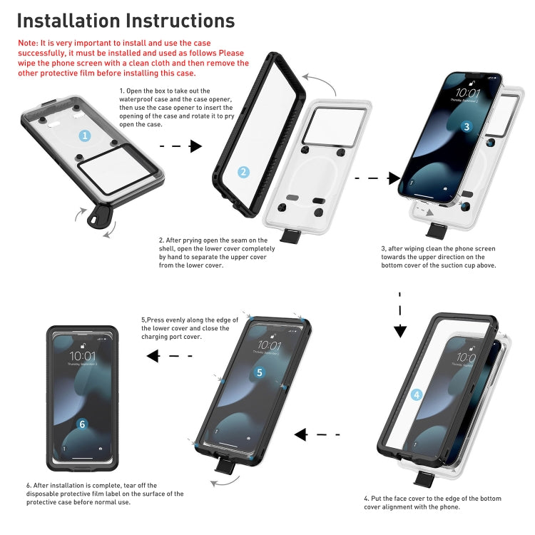 10m Depth Diving Waterproof Protective Phone Case for 5.9-6.9 inch Phone(White) by buy2fix