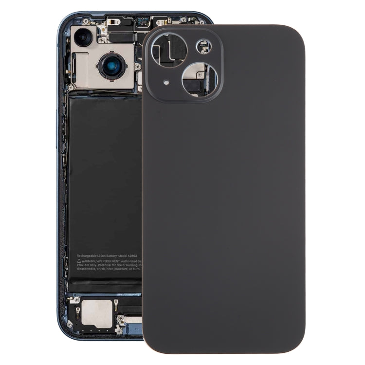 For iPhone 15 Glass Battery Back Cover(Black) - by buy2fix | Online Shopping UK | buy2fix