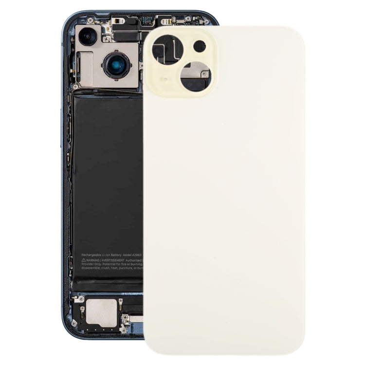 For iPhone 15 Plus Glass Battery Back Cover(Yellow) - by buy2fix | Online Shopping UK | buy2fix