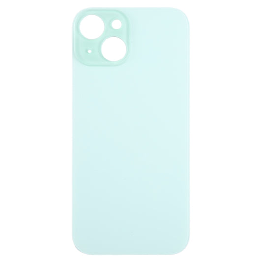 For iPhone 15 Easy Replacement Big Camera Hole Glass Back Battery Cover(Green) by buy2fix