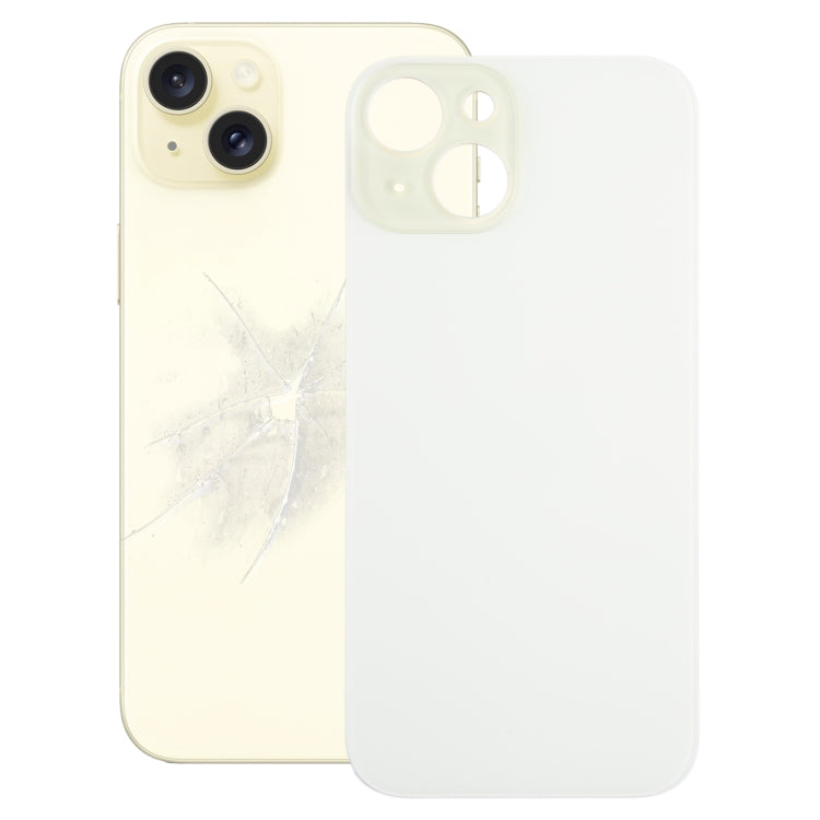 For iPhone 15 Easy Replacement Big Camera Hole Glass Back Battery Cover(Yellow) - by buy2fix | Online Shopping UK | buy2fix