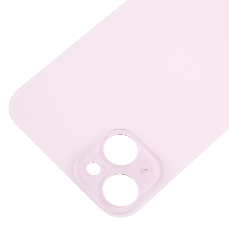 For iPhone 15 Plus Easy Replacement Big Camera Hole Glass Back Battery Cover(Pink) - Back Cover by buy2fix | Online Shopping UK | buy2fix
