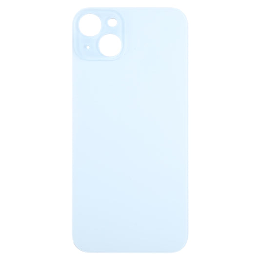 For iPhone 15 Plus Easy Replacement Big Camera Hole Glass Back Battery Cover(Blue) by buy2fix