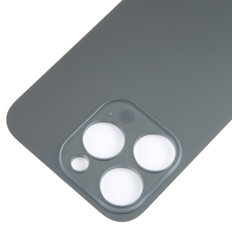 For iPhone 15 Pro Easy Replacement Big Camera Hole Glass Back Battery Cover(Black) - Back Cover by buy2fix | Online Shopping UK | buy2fix