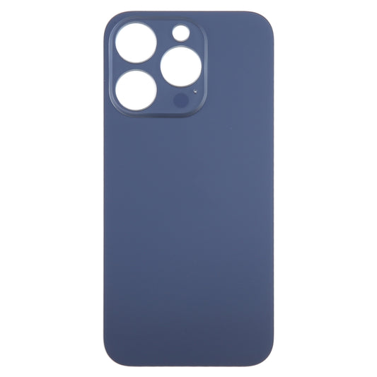 For iPhone 15 Pro Easy Replacement Big Camera Hole Glass Back Battery Cover(Blue) by buy2fix