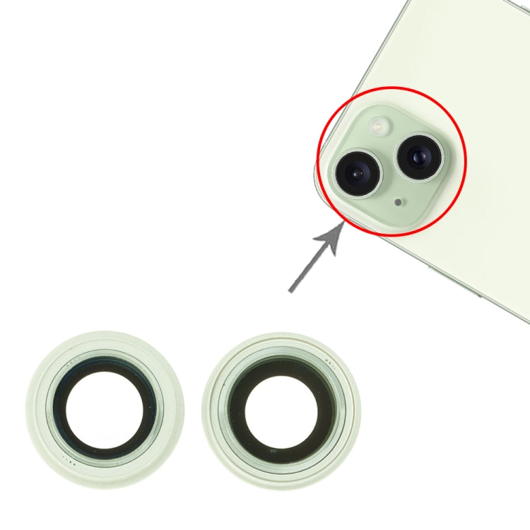 For iPhone 15 / 15 Plus 1set Camera Lens Cover (Green) - Camera Series by buy2fix | Online Shopping UK | buy2fix