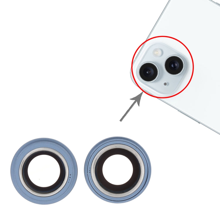 For iPhone 15 / 15 Plus 1set Camera Lens Cover (Blue) - Camera Series by buy2fix | Online Shopping UK | buy2fix