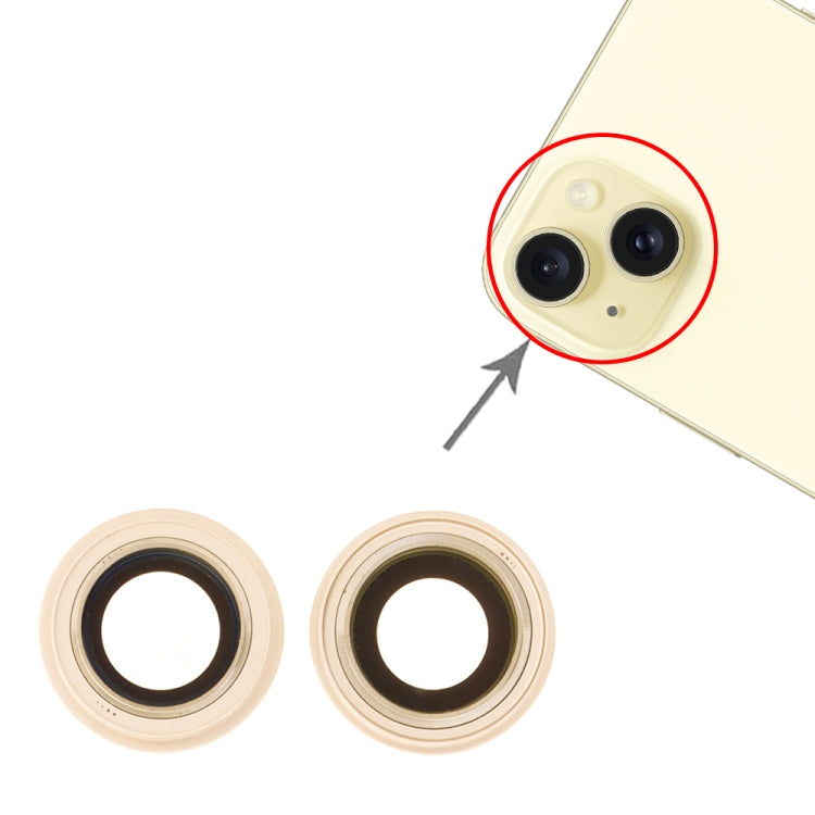 For iPhone 15 / 15 Plus 1set Camera Lens Cover (Yellow) - Camera Series by buy2fix | Online Shopping UK | buy2fix