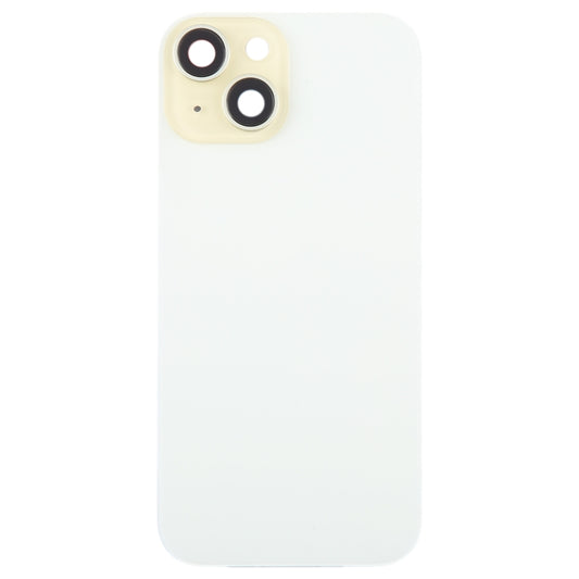 For iPhone 15 Plus Glass Battery Back Cover with Camera Lens Cover(Yellow) by buy2fix