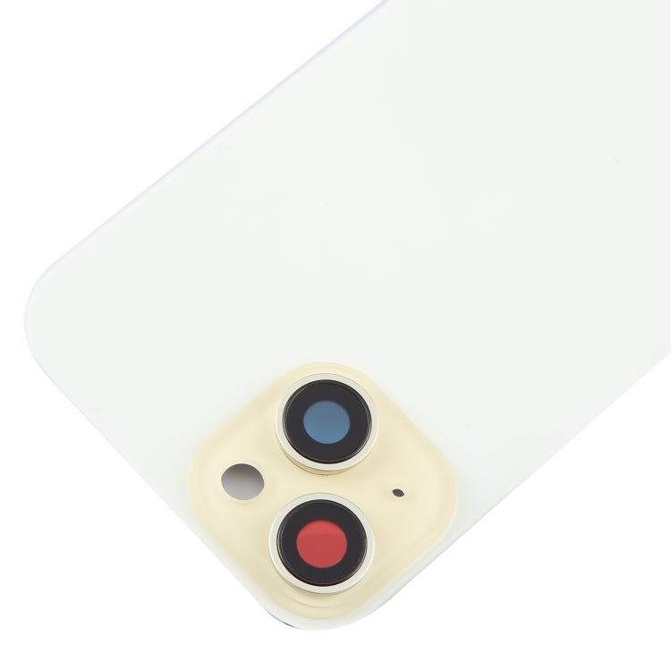 For iPhone 15 Plus Glass Battery Back Cover with Camera Lens Cover(Yellow) - Back Cover by buy2fix | Online Shopping UK | buy2fix