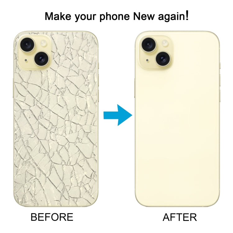 For iPhone 15 Plus Glass Battery Back Cover with Camera Lens Cover(Yellow) - Back Cover by buy2fix | Online Shopping UK | buy2fix