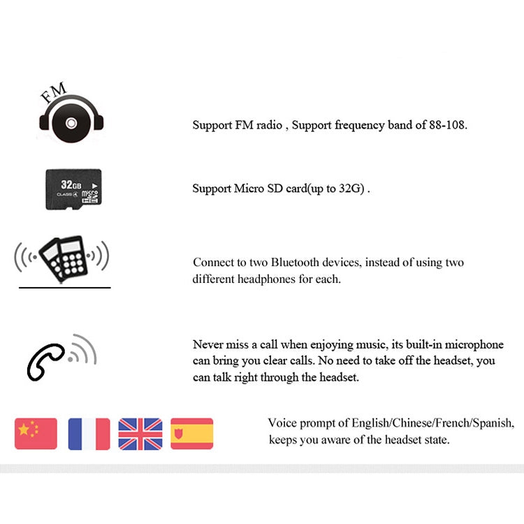 Bluedio T2+ Turbine Wireless Bluetooth 4.1 Stereo Headphones Headset with Mic & Micro SD Card Slot & FM Radio, For iPhone, Samsung, Huawei, Xiaomi, HTC and Other Smartphones, All Audio Devices(Black) - Headset & Headphone by Bluedio | Online Shopping UK | buy2fix