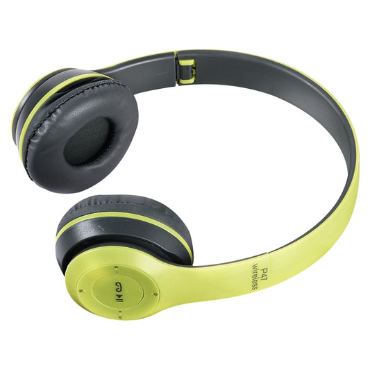 P47 Foldable Wireless Bluetooth Headphone with 3.5mm Audio Jack, Support MP3 / Call (Green) by buy2fix