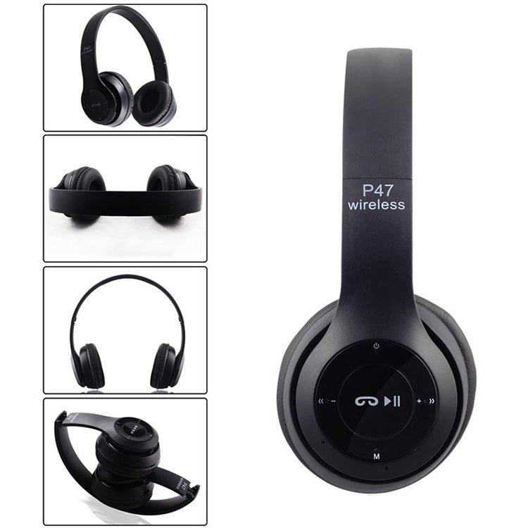 P47 Foldable Wireless Bluetooth Headphone with 3.5mm Audio Jack, Support MP3 / Call (Green) - Headset & Headphone by buy2fix | Online Shopping UK | buy2fix