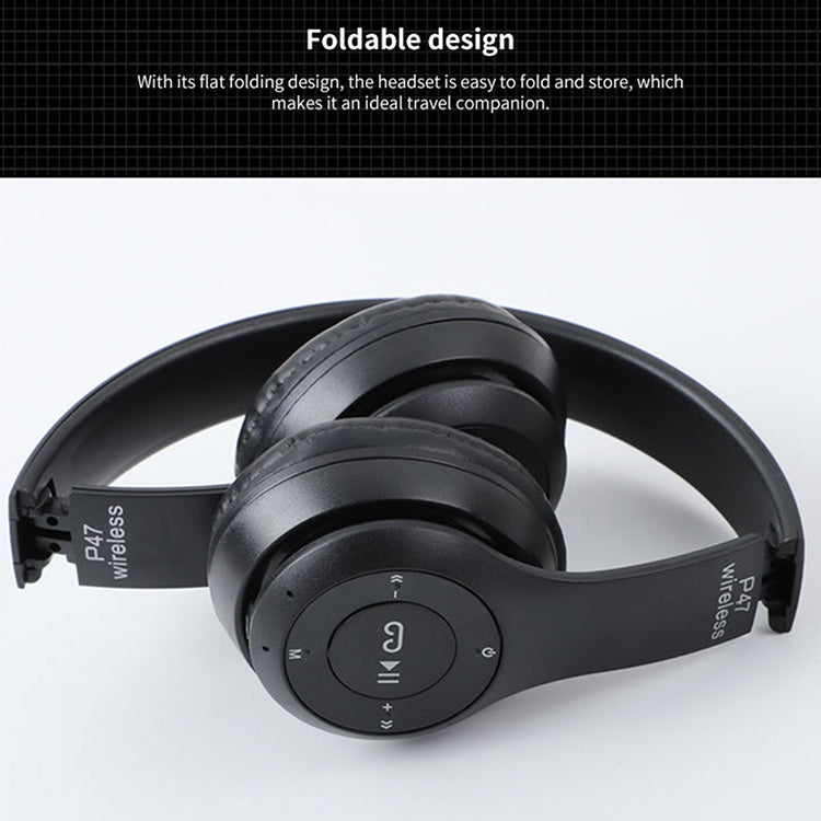 P47 Foldable Wireless Bluetooth Headphone with 3.5mm Audio Jack, Support MP3 / Call (Green) - Headset & Headphone by buy2fix | Online Shopping UK | buy2fix