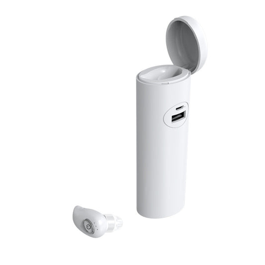 V21 Mini Single Ear Stereo Bluetooth V5.0 Wireless Earphones with Charging Box(White) by buy2fix