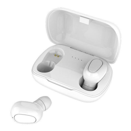 L-21 9D Sound Effects Bluetooth 5.0 Touch Wireless Bluetooth Earphone with Charging Box, Support HD Call (White) by buy2fix