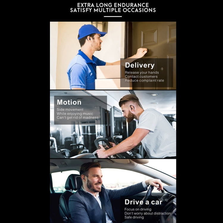 F680 Bluetooth 5.0 Fast Charging Wireless Business Sports Bluetooth Earphone (Black) by buy2fix