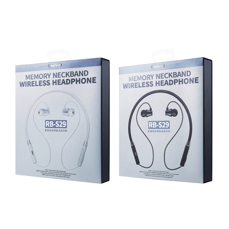 REMAX RB-S29 Linton Series Memory Neckband V5.0 Bluetooth Wireless Earphone (White) by REMAX