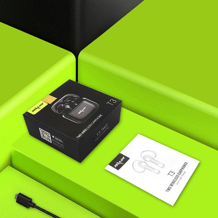 ZEALOT T3 Bluetooth 5.0 TWS Wireless Bluetooth Earphone with Charging Box, Support Touch & Call & Power Display(Black) by ZEALOT