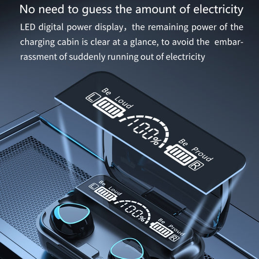 M10 Bluetooth 5.1 TWS Digital Display Wireless Bluetooth Earphone with Charging Box, Support Touch & Siri & Battery Display(Black) by buy2fix