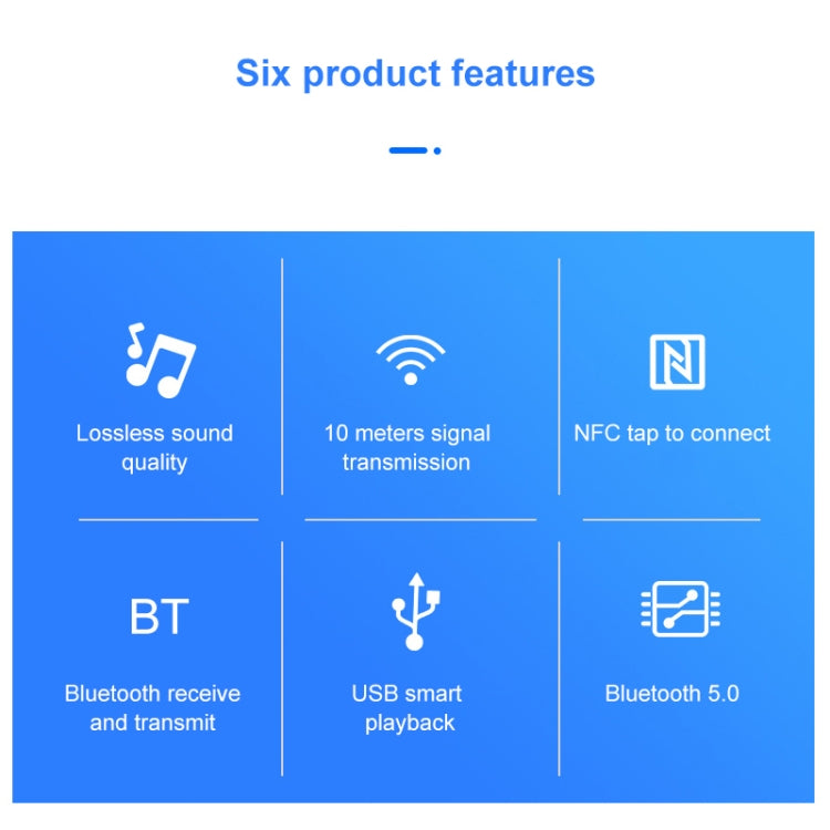 NFC BT19 Bluetooth 5.0 Receiver Transmitter Headset Car Audio Player - Audio Receiver Transmitter by buy2fix | Online Shopping UK | buy2fix