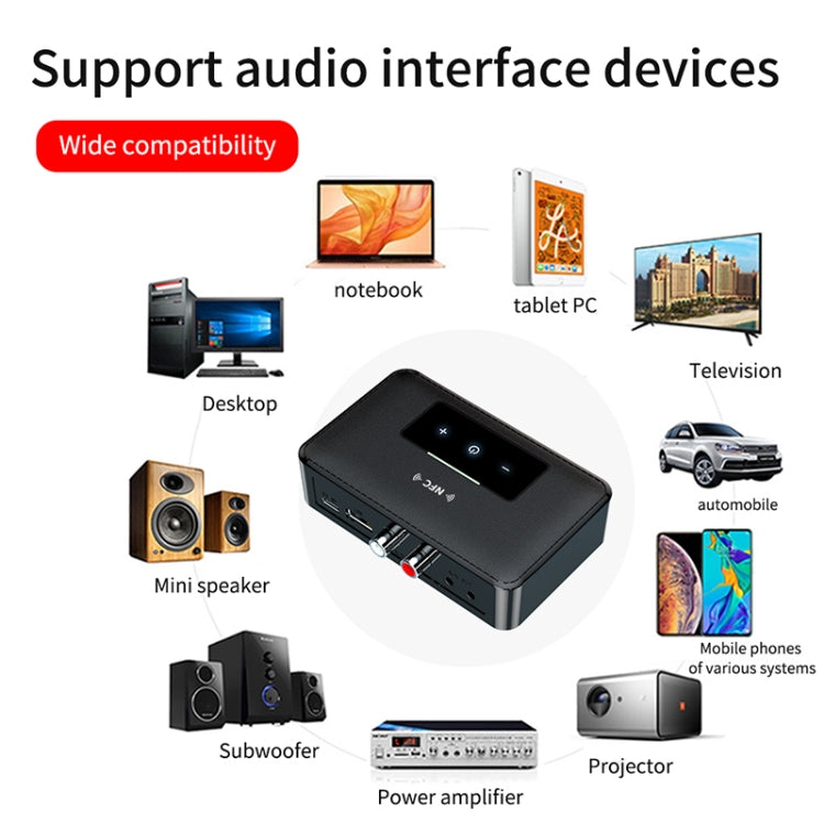 NFC BT19 Bluetooth 5.0 Receiver Transmitter Headset Car Audio Player - Audio Receiver Transmitter by buy2fix | Online Shopping UK | buy2fix